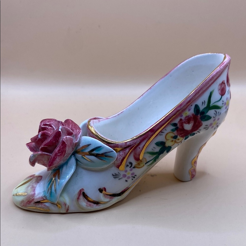 Vintage Floral porcelain Women's Shoe Decor